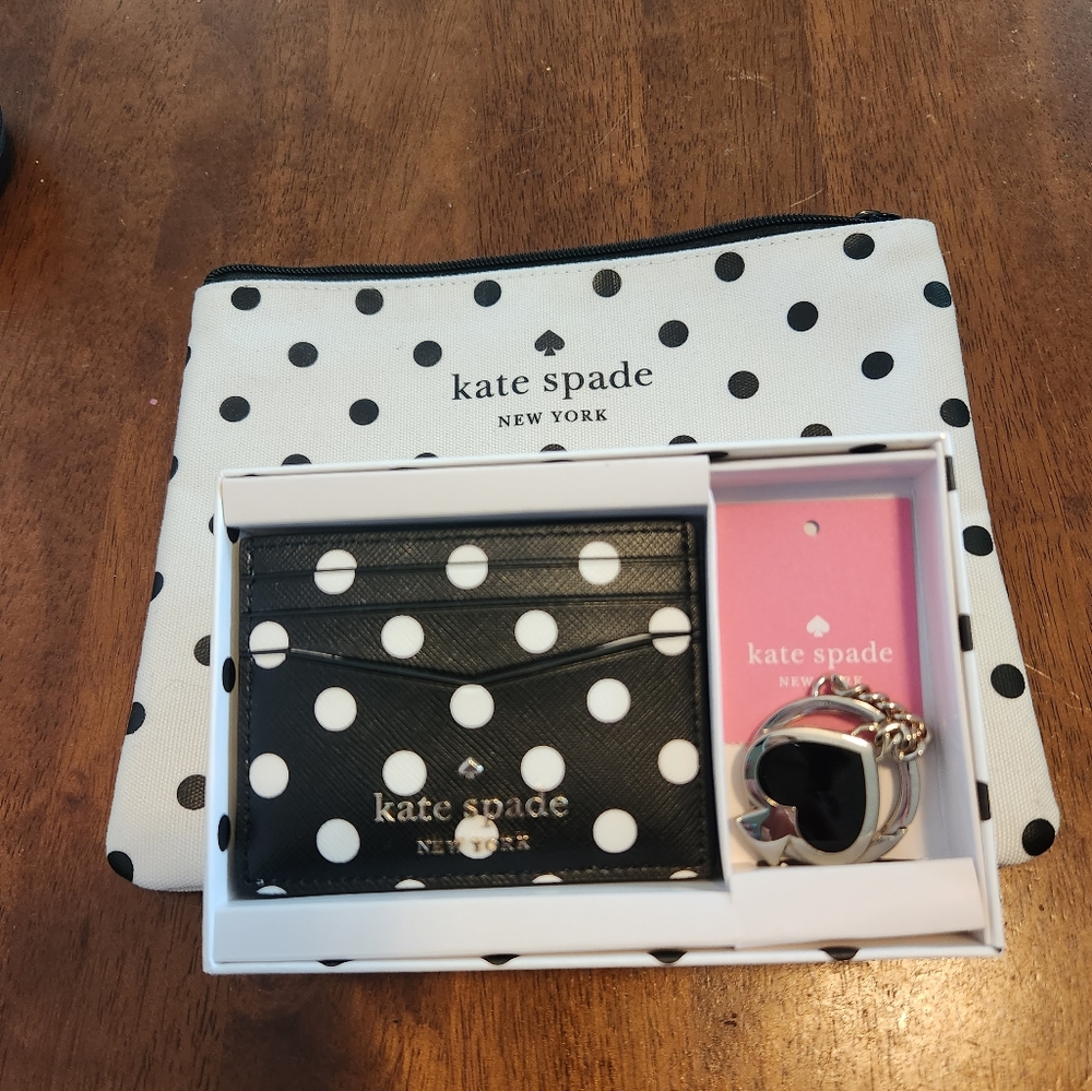 NWT Kate Spade 2-piece card case and key fob gift set